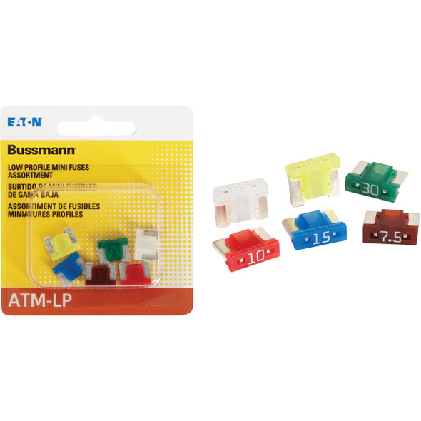 Bussmann ATM Low Profile Mini Fuse Assortment (6-Piece) BP/ATM-A6LP-RP