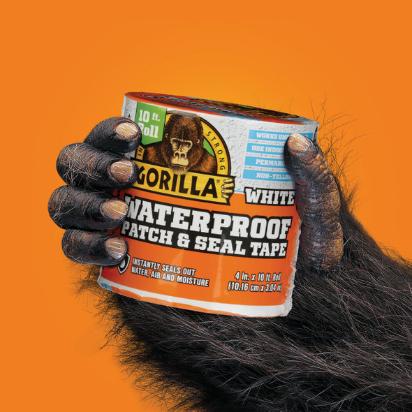 Gorilla 4 In. x 10 Ft. Waterproof Patch & Seal Repair Tape, White Gorilla 4 In. x 10 Ft. Waterproof Patch & Seal Repair Tape, White