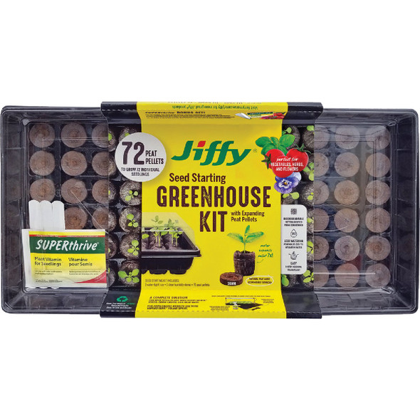Jiffy Professional 72-Cell Greenhouse Seed Starter Kit with Superthrive