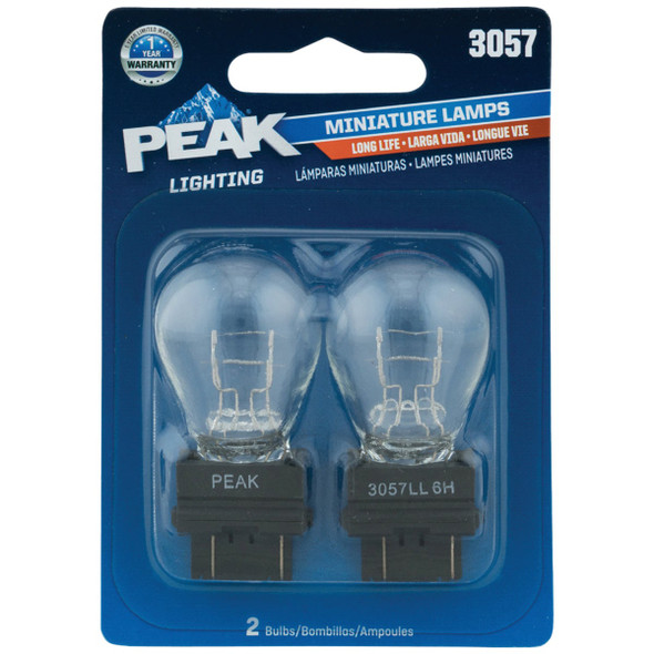 PEAK 3057 12.8/14V Mini Incandescent Automotive Bulb (2-Pack) 3057LL-BPP
