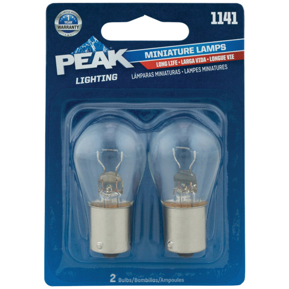 PEAK 1141 12.8V Mini Incandescent Automotive Bulb (2-Pack) 1141LL-BPP