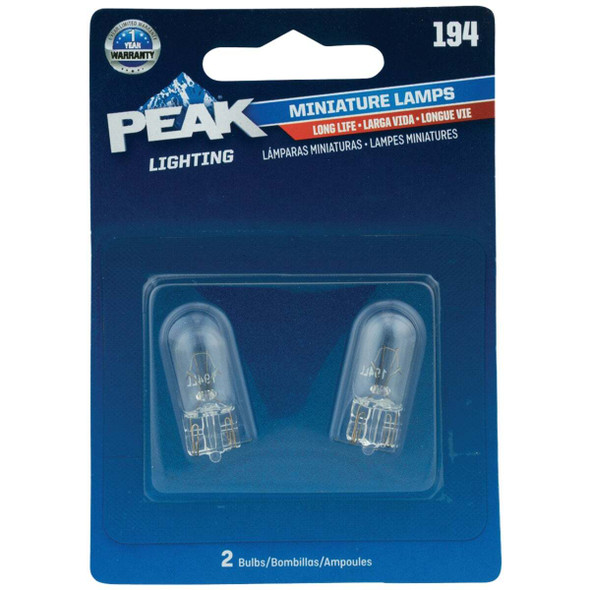 PEAK 194 14V Mini Incandescent Automotive Bulb (2-Pack) 194LL-BPP