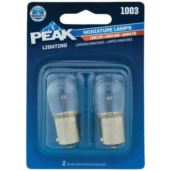 PEAK 1003 12.8V Mini Incandescent Automotive Bulb (2-Pack) 1003LL-BPP