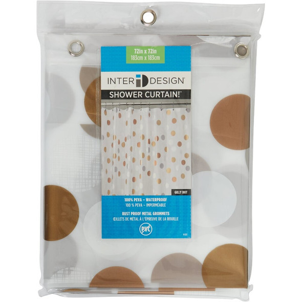 iDesign 72 In. x 72 In. Gilly Dot PEVA Shower Curtain 32280 632653