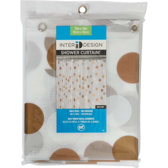iDesign 72 In. x 72 In. Gilly Dot PEVA Shower Curtain