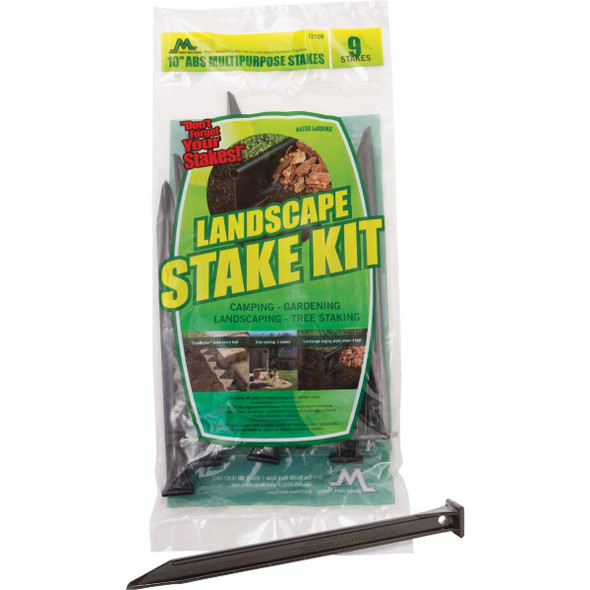 Master Mark 10 In. ABS Black Multipurpose Landscape Stakes (9-Pack) 12109
