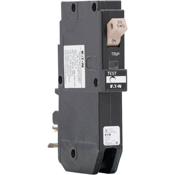 Eaton CH 20A Single-Pole GFCI Circuit Breaker CHFP120GF Eaton CH 20A Single-Pole GFCI Circuit Breaker CHFP120GF