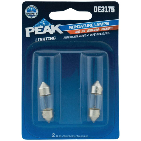 PEAK DE3175 13V Mini Incandescent Automotive Bulb (2-Pack) DE3175LL-BPP