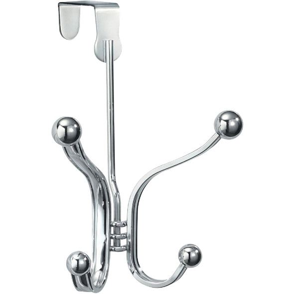 iDesign York Lyra Over-The-Door Chrome Quad Hook 53370