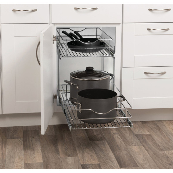 Real solutions 14" Dbl Pullout Basket RS-DBLMUB-14-FN 234735
