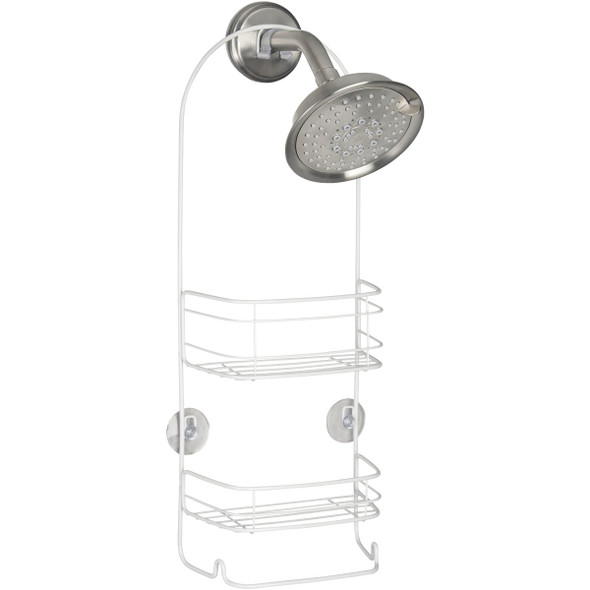 iDesign Rondo 2-Basket White Shower Caddy 58652