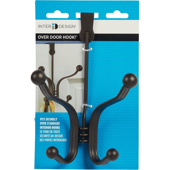 iDesign York Lyra Over-The-Door Bronze Quad Hook 53371 646940