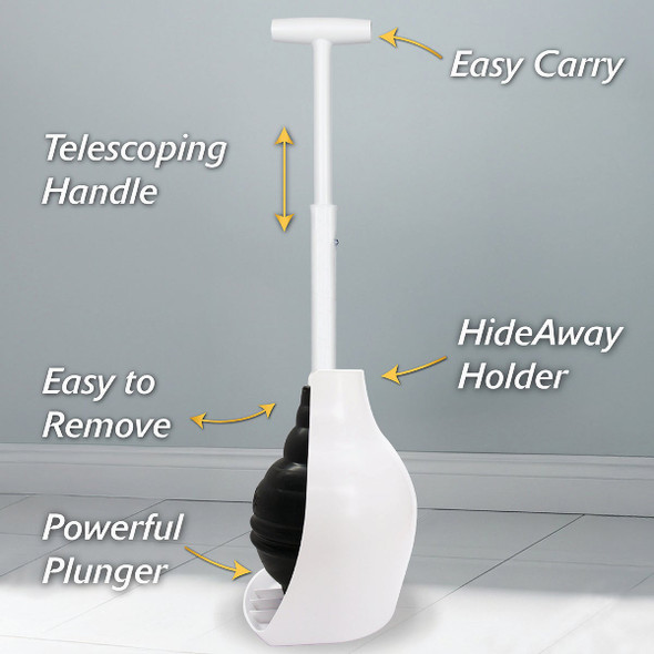 Korky Beehive Max HideAway Telescoping Plunger with Holder 97-4A 483842