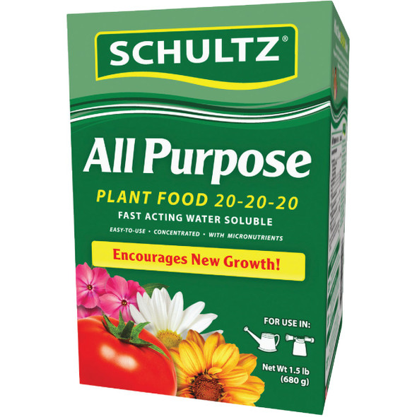 Schultz 1.5 Lb. 20-20-20 All Purpose Fast Acting Water Soluble Plant Food Schultz 1.5 Lb. 20-20-20 All Purpose Fast Acting Water Soluble Plant Food