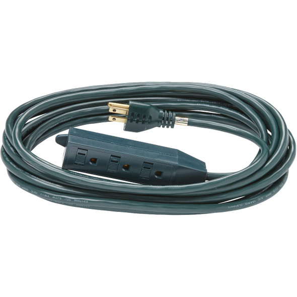 Master Electrician 20 Ft. 16-3 3-Outlet Green Extension Cord with Powerblock IP-JTW163-20X-GR 558710