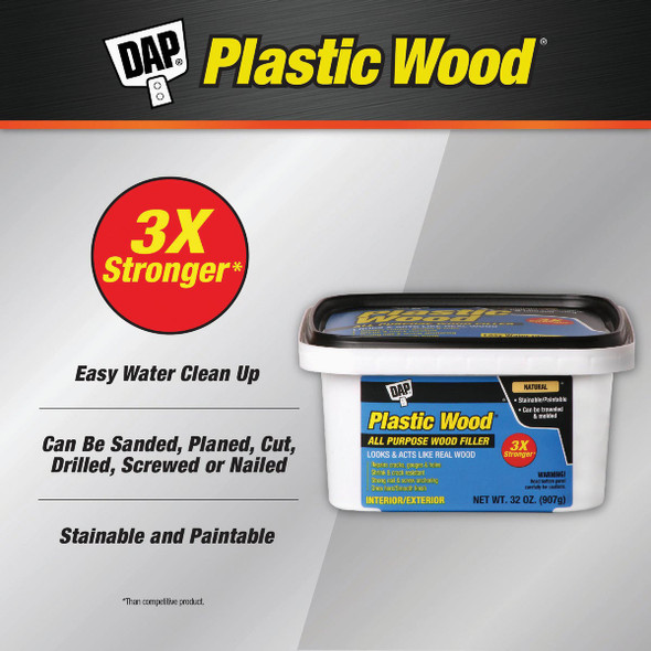 Dap Plastic Wood 32 Oz. Natural All Purpose Wood Filler 7079800525 780342