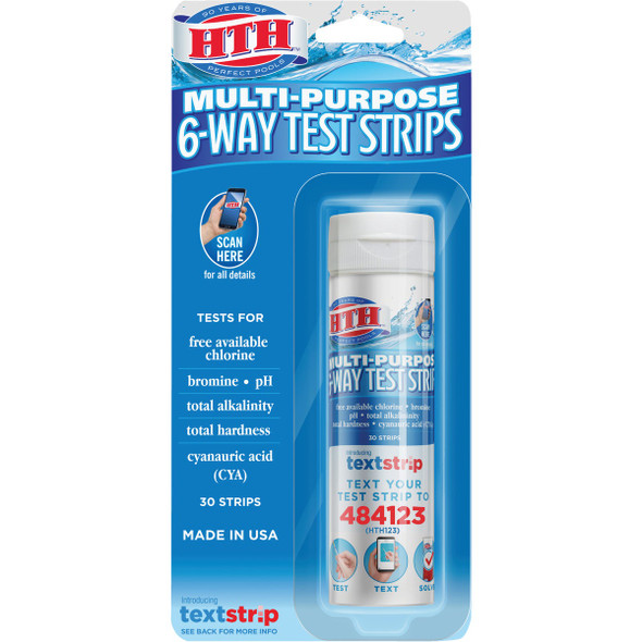 HTH Pool Care 6-Way Test Strips (30-Count) 1276