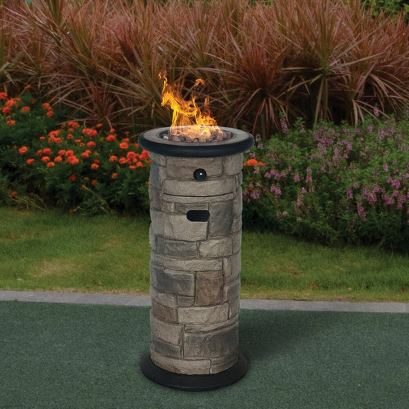 Bond Wellsville 13 In. W. x 28.35 In. H. x 13 In. L. Cylinder Gas Fire Column 51836 891251