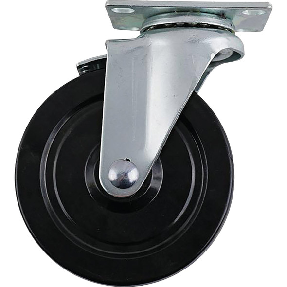 Shepherd Hardware 5 In. General-Duty Soft Rubber Swivel Plate Caster with Brake