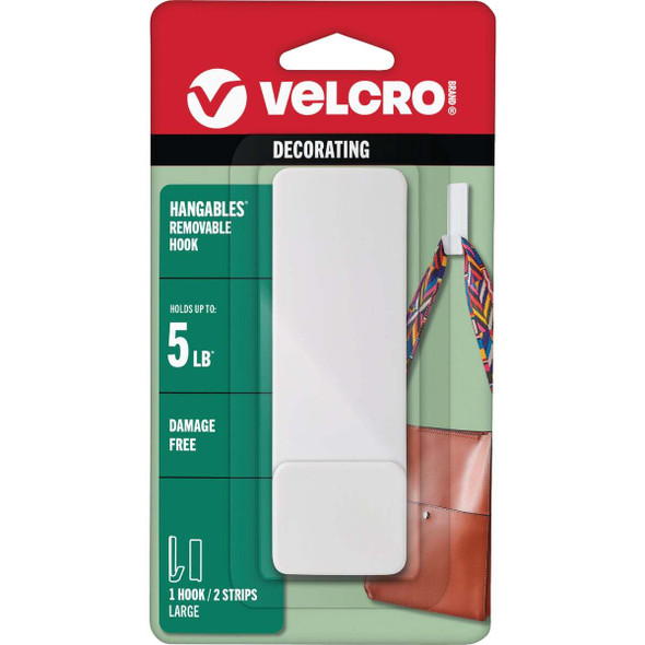 Velcro Brand Hangables 5 Lb. Capacity White Removable Large Hook VEL-30140-USA