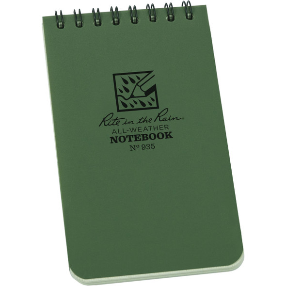 Rite in the Rain 3 In. x 5 In. 50-Sheet Top Spiral Green Notebook 935