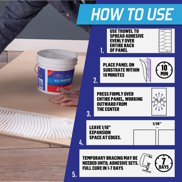 LOCTITE Power Grab 1 Gal. All-Purpose Paneling & FRP Adhesive 2082702 261049