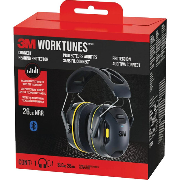3M WorkTunes Connect Wireless Hearing Protector with Bluetooth Technology 90570-DC 340640
