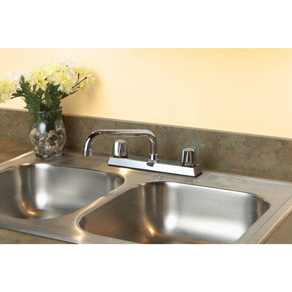 Home Impressions 2-Handle Metal Knob Kitchen Faucet, Chrome F80K4606CP-JPA9 400671