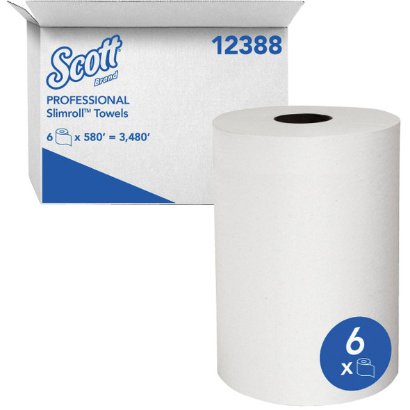 Kimberly Clark Scott Slimroll White Hard Roll Towels (6-Count) 12388