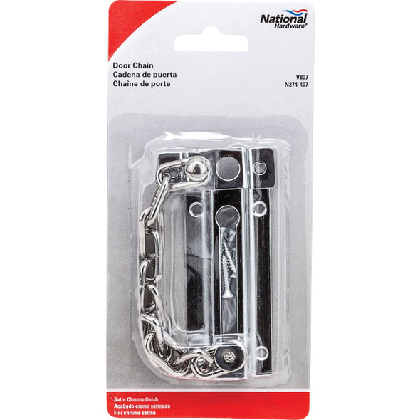 National Hardware Satin Chrome Security Chain Door Guard N274-407 201540