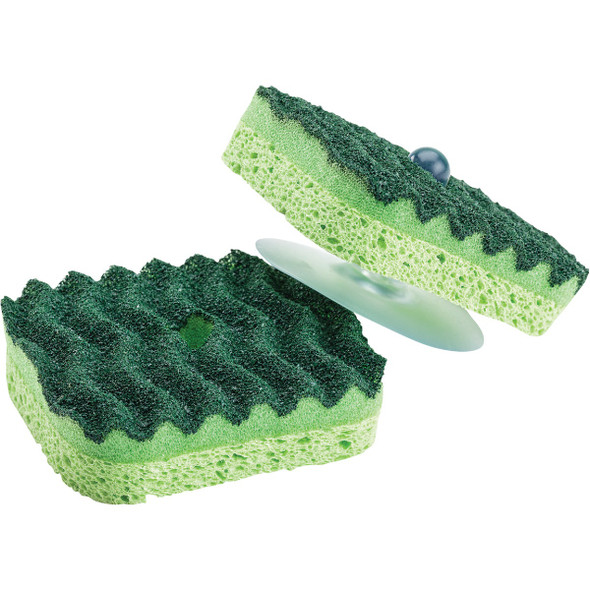 Libman 3.5 In. x 3.5 In. Green Scrub Sponge (2-Count) 2106