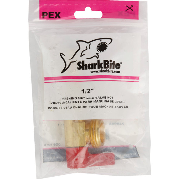 Sharkbite 1/2 In. PEX Washing Machine Valve, Hot Sharkbite 1/2 In. PEX Washing Machine Valve, Hot