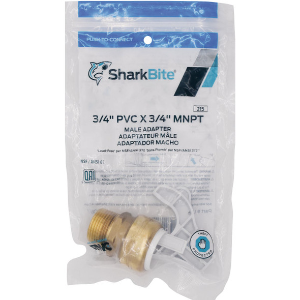 SharkBite 3-4 In. PVC x 3-4 In. MNPT Connector UIP134A 404587