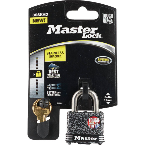 Master Lock 1-9/16 In. W. Weather Coated Laminated Steel Keyed Alike Padlock Master Lock 1-9/16 In. W. Weather Coated Laminated Steel Keyed Alike Padlock