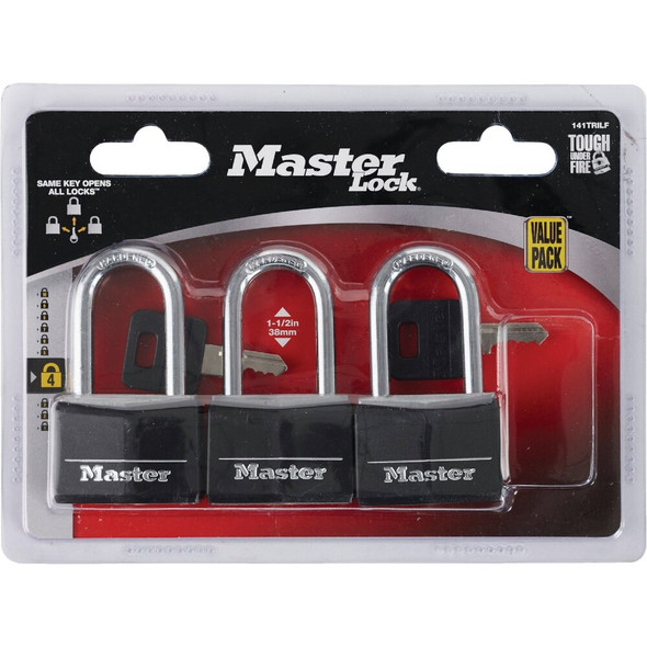 Master Lock 1-9-16" Alum Lock 3pk 141TRILF 200092
