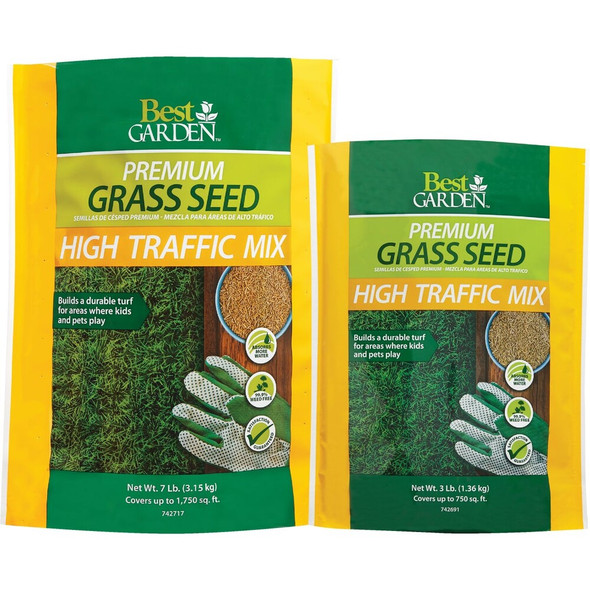 Best Garden 7 Lb. 3000 Sq. Ft. Coverage High Traffic Grass Seed 71107 742717