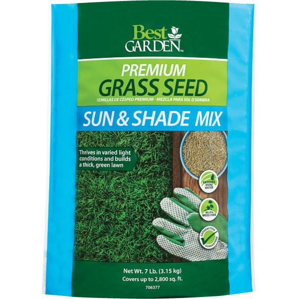 Best Garden 7 Lb. 2500 Sq. Ft. Coverage Sun & Shade Grass Seed 71176