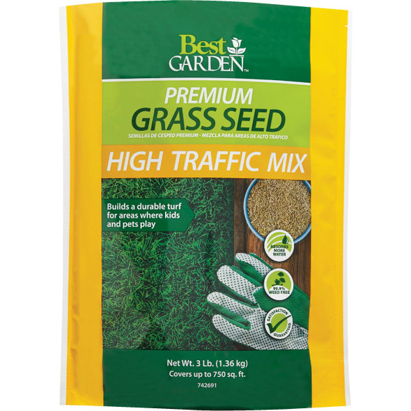 Best Garden 3 Lb. 900 Sq. Ft. Coverage High Traffic Grass Seed 71106