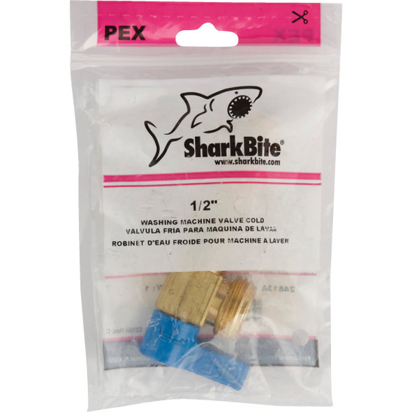 Sharkbite 1/2 In. PEX Washing Machine Valve, Cold Sharkbite 1/2 In. PEX Washing Machine Valve, Cold