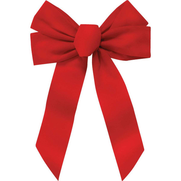 Holiday Trims 5-Loop 11 In. W. x 16 In. L. Red Velvet Christmas Bow Pack of 12