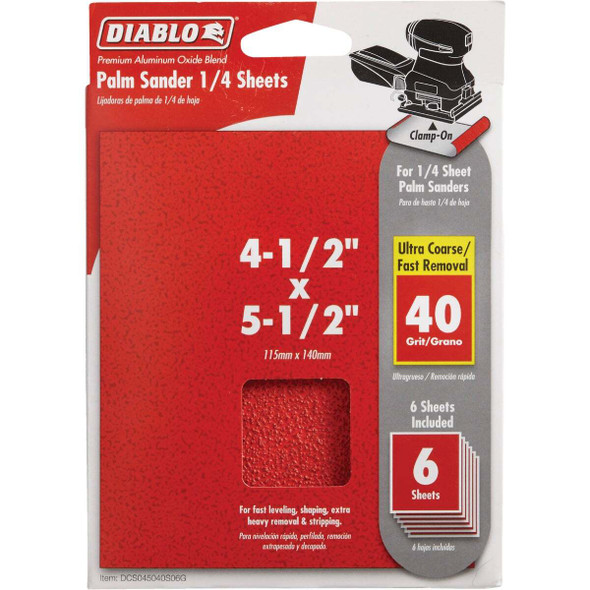 Diablo 6pk 1/4sht 40g Sanding DCS045040S06G