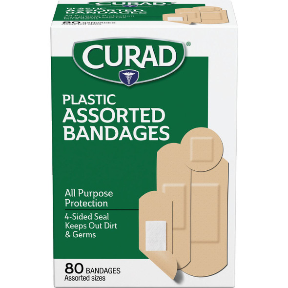 Curad Assorted Plastic Adhesive Bandages, (80 Ct.) CUR45157RB