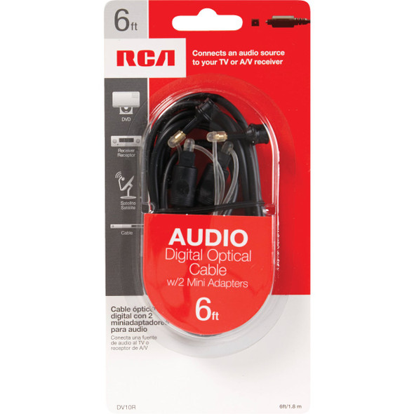 RCA 6 Ft. Black Audio Digital Optical Cable DV10R 502059