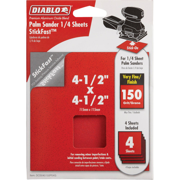 Diablo 4pk 1/4sht 150g Psa Sand DCS045150P04G Diablo 4pk 1/4sht 150g Psa Sand DCS045150P04G