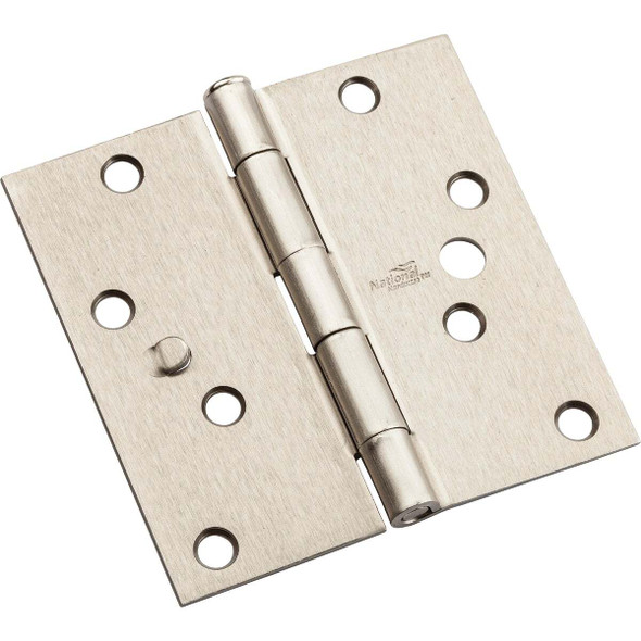 National Hardware 4 In. Satin Nickel Square Door Hinge, (3-Pack) N830-404