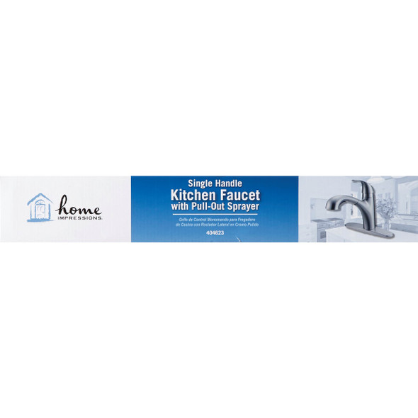 Home Impressions 1-Handle Lever Pull-Out Kitchen Faucet, Brushed Nickel FP4AF298NP-JPA9 404623