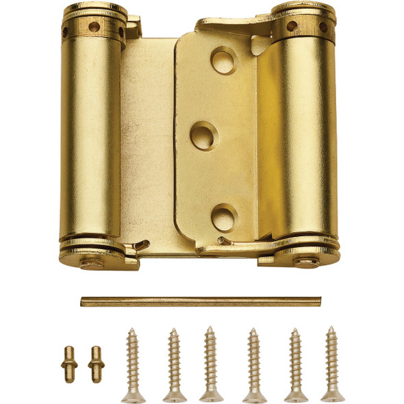 National Hardware 3 In. Satin Brass Double-Acting Spring Door Hinge N100-049