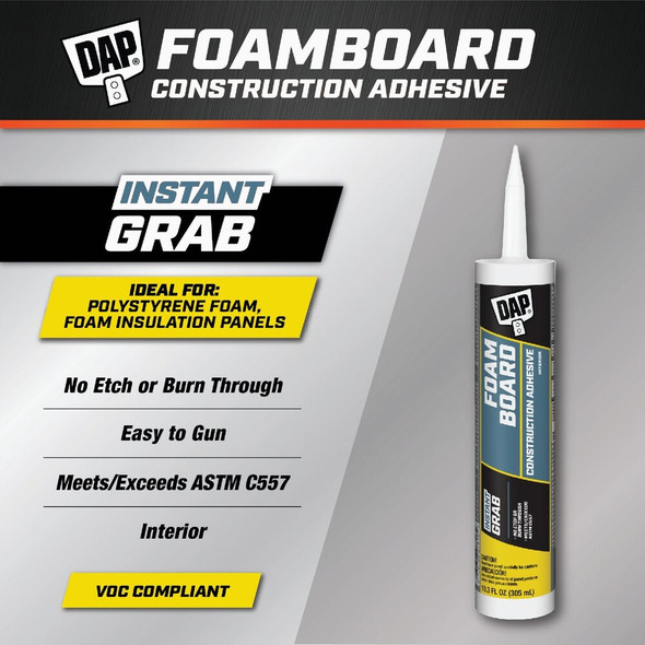 DAP 10.3 Oz. Foamboard Construction Adhesive 7079827519 771836