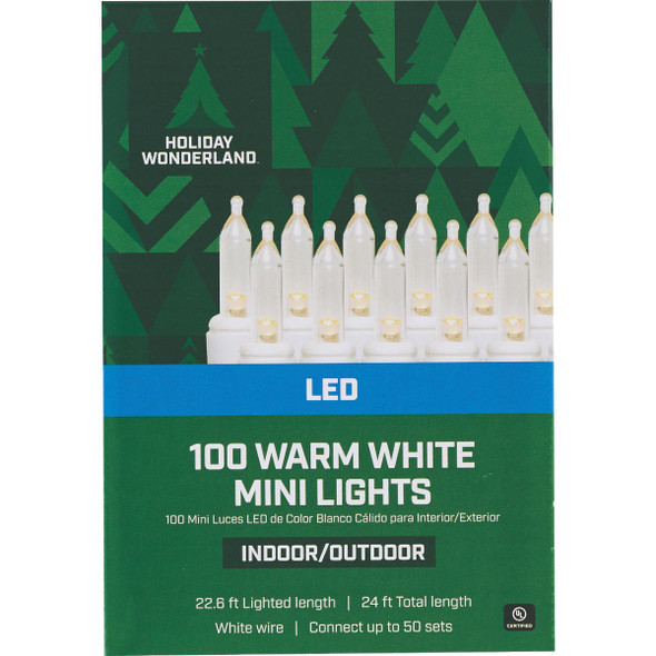 Home Impressions Warm White 100-Bulb Mini LED Light Set with White Wire