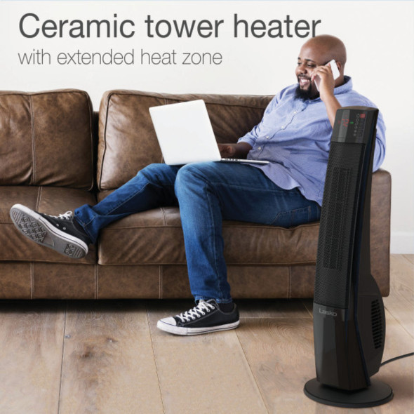 Lasko 1500W Ceramic Tower Heater with Remote Control CT30796 404348